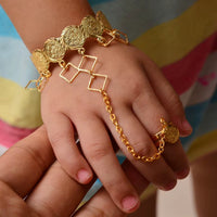 Gold Color Copper Coin Baby Bangles for Kids Cild Dubai Israel Jewelry Gold Cuffbracelet Ring Boys Children Arab Birthday Gifts