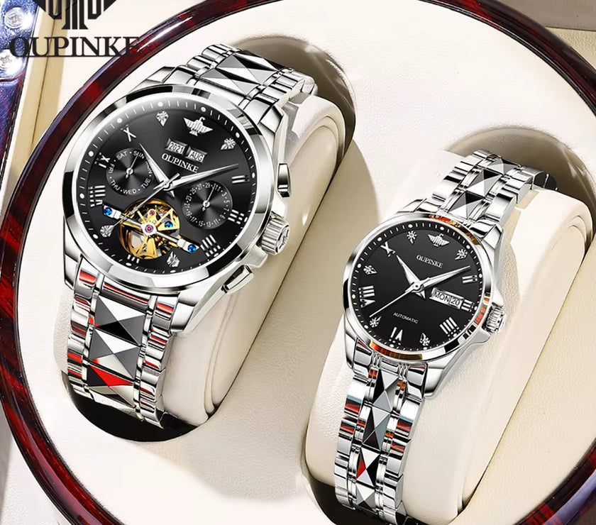 TOP Luxury Brand Couple Watches Pair for Men and Women Automatic Mechanical Lover'S Watches Waterproof Couple Watch Set