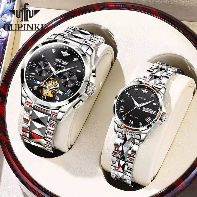 TOP Luxury Brand Couple Watches Pair for Men and Women Automatic Mechanical Lover'S Watches Waterproof Couple Watch Set