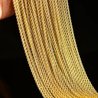 YUNLI Real 18K Gold Twisted Chain Necklace Simple Style Pure AU750 Hemp Rope Chain for Women Fine Jewelry Gifts