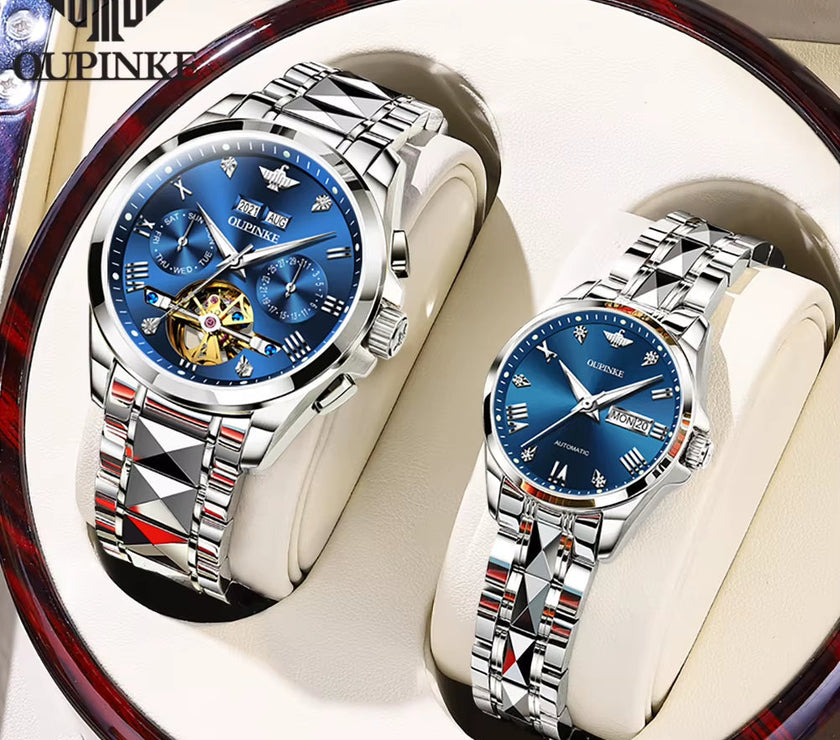 TOP Luxury Brand Couple Watches Pair for Men and Women Automatic Mechanical Lover'S Watches Waterproof Couple Watch Set