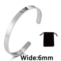 Stainless Steel Pearsonalized Bracelet Name Character Letter Engraved Custom Cuff Bangle Women Men Fashion Jewelry Dropshipping