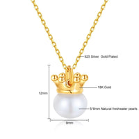 18K Gold Necklace Pendant round Natural Freshwater Pearl AU750 Yellow Gold Pendant Women'S Fine Jewelry Gift with Certificate