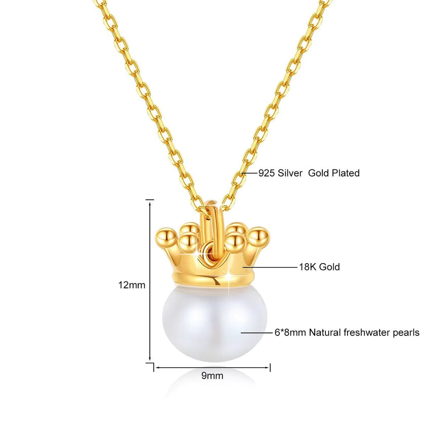 18K Gold Necklace Pendant round Natural Freshwater Pearl AU750 Yellow Gold Pendant Women'S Fine Jewelry Gift with Certificate