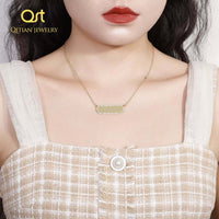 Hip Hop Iced Out Custom Name Pendant Necklaces Engraved Any Language Choker Pendants Women/Men Jewelry Gift