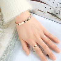 Style Luxury Bijoux Pulseira Feminina Bangle Ring Set Stainless Steel Jewelry Fit Lover Female Crystal Bracelets Rings Fashion Women