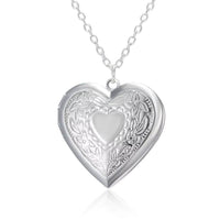 Love Heart Secret Message Locket Necklace Pendant DIY Photo Picture Locket Vintage Gift for Lover Couples Custom Message