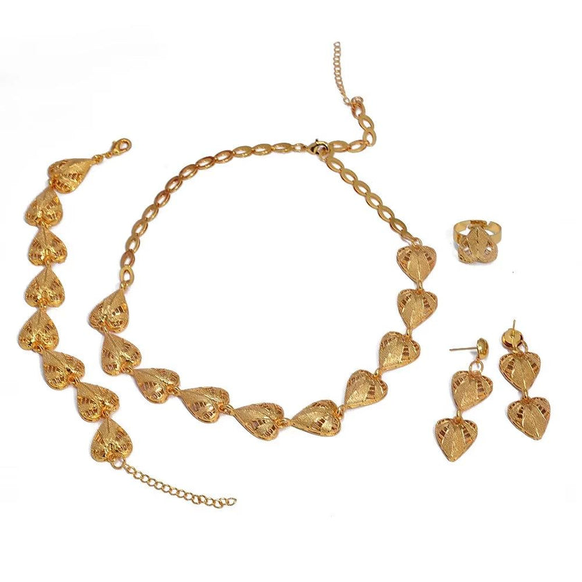 Indian Chokers Wedding Chain Jewelry Sets Gold Color Earrings for Women African/Dubai/Arab Wedding/Party Wife Gifts