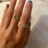 Christmas Zircon Moon Rings for Women Stainless Steel Glowing Moon Star Adjustable Finger Ring Aesthetic Wedding Jewelery Gift Bague Femme