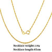 YUNLI Real 18K Gold Twisted Chain Necklace Simple Style Pure AU750 Hemp Rope Chain for Women Fine Jewelry Gifts