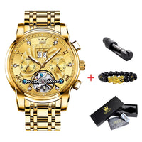 Mechanical Watches Automatic Watch Men Waterproof Stainless Steel Strap Skeleton Gold Watch Male Wristwatch
