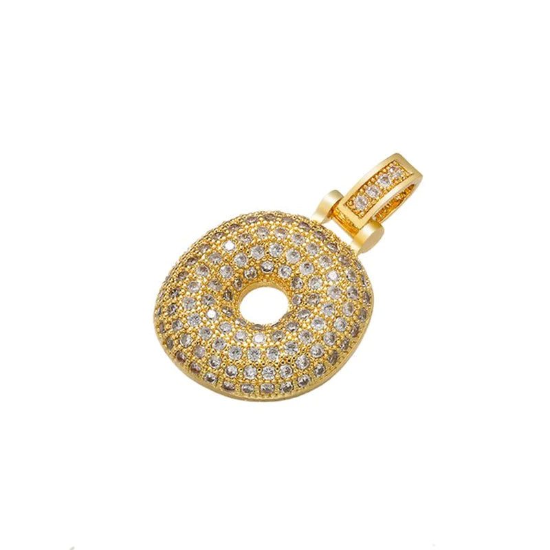 Women ZHUKOU Delicate and Fat 26 Gold Color Letter Pendant for Women Handmade DIY Necklace Earrings Jewelry Accessories Mode: VD614