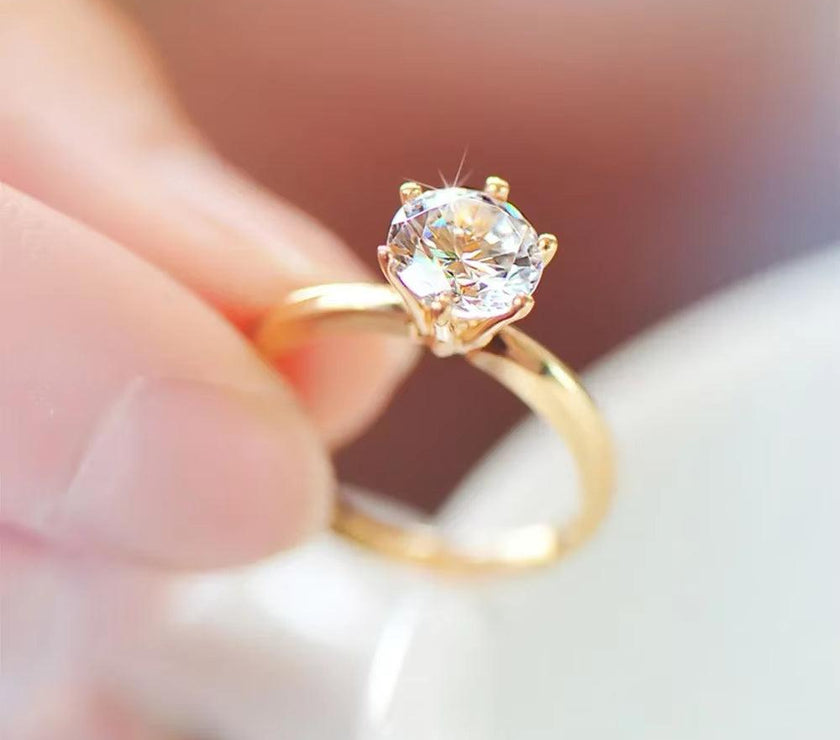 Real Moissanite D Color 18K Gold Engagement Rings for Women Luxury Wedding Jewelry