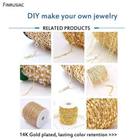 14K Real Gold Plated Chain for Jewelry Making 1.2Mm 1.6Mm 2.0Mm Thin Chain Wholesale Handmade DIY Jewelry Findings
