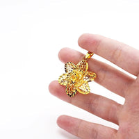 AU999 Gold Loukong Lucky Bead Pendant for Women Sweet 24K Pure Gold Necklace Water Wave Chain Real Gold Jewelry Gift
