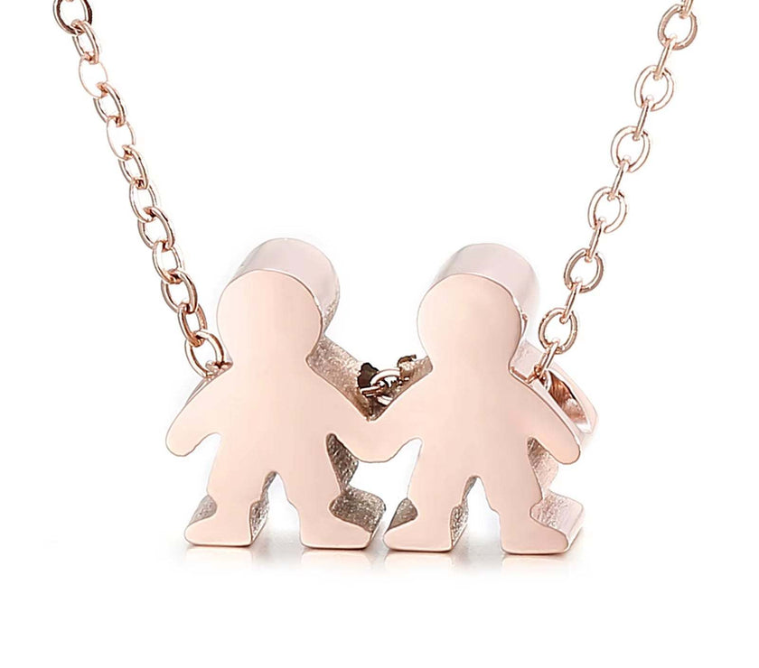 Boy Girl Kid Pendant Women Necklace Name Date Child Family Jewelry Engraved Stainless Steel Gold Color Jewelry