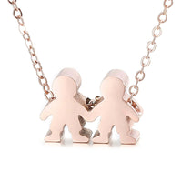 Boy Girl Kid Pendant Women Necklace Name Date Child Family Jewelry Engraved Stainless Steel Gold Color Jewelry