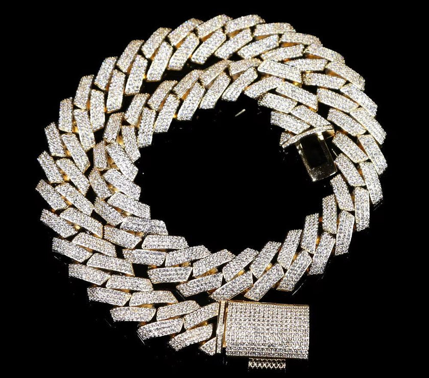 High Quality Iced Out Men Jewelry 5A Cz Hip Hop New Micro Pave 19Mm Cuban Link Chain Big Heavy Chunky Necklace for Men Boy