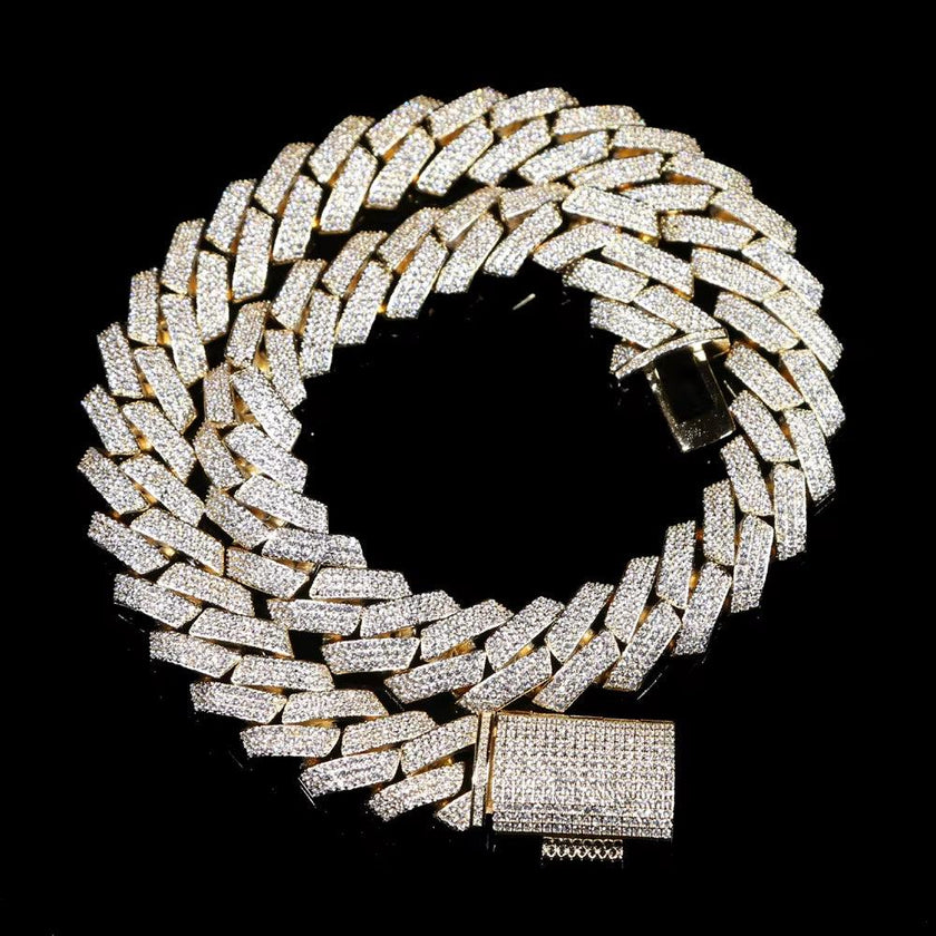 High Quality Iced Out Men Jewelry 5A Cz Hip Hop New Micro Pave 19Mm Cuban Link Chain Big Heavy Chunky Necklace for Men Boy