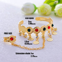 Gold Color Copper Coin Baby Bangles for Kids Cild Dubai Israel Jewelry Gold Cuffbracelet Ring Boys Children Arab Birthday Gifts