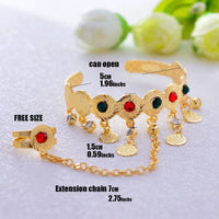 Gold Color Coin Banglesfor Girl Baby Bracelet Islam Muslim Arabic Currency Money Gold Bracelets Bangle Jewelry Birthday Gift