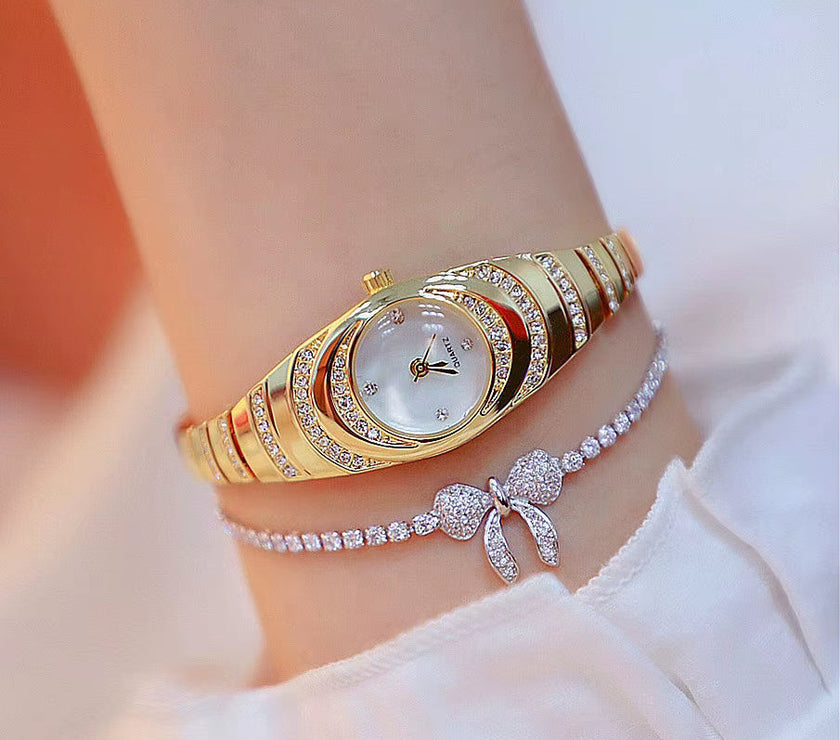 Ladies Quartz Wrist Watches Dress Watch Women Crystal Diamond Watches Gold Silver Clock Women Montre Femme