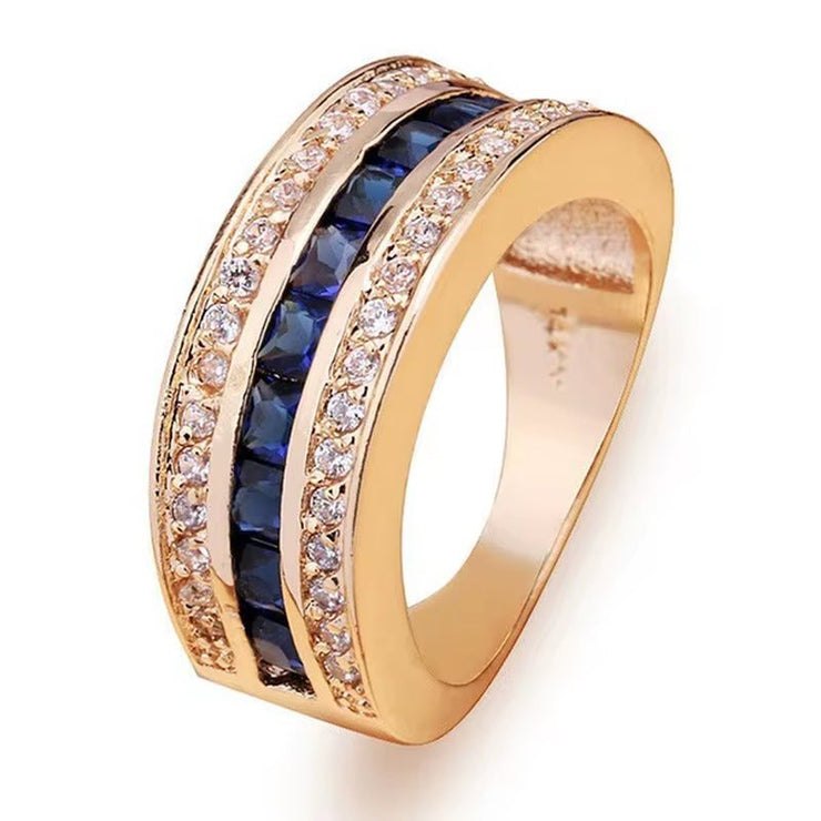 Trendy Real Diamond Sapphire Ring for Women 18K Gold Bague or Jaune for Jewelry Anillos Men Gemstone Anel Jewelry Gold Rings Box