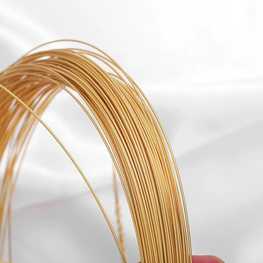 Real Gold Plated Copper Gold-Coated Flexible Wire without Peeling off Gold Injection Semi-Hard Copper Wire Jewelry Accessory