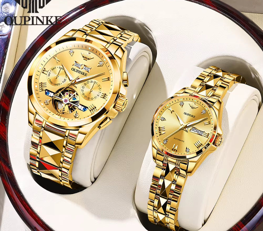 TOP Luxury Brand Couple Watches Pair for Men and Women Automatic Mechanical Lover'S Watches Waterproof Couple Watch Set