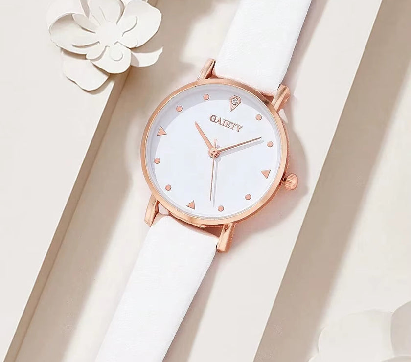 4PCS Set Luxury Watches Set Women Rhinestone Fashion Elegant Wristwatch Quartz Watch Ladies Clock for Women Relogio Rose Gold