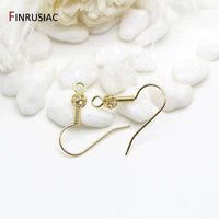 Brass Metal 14K Gold Plated Earring Hooks Accessories Earwires Wholesale Diy Earrings Findings Material