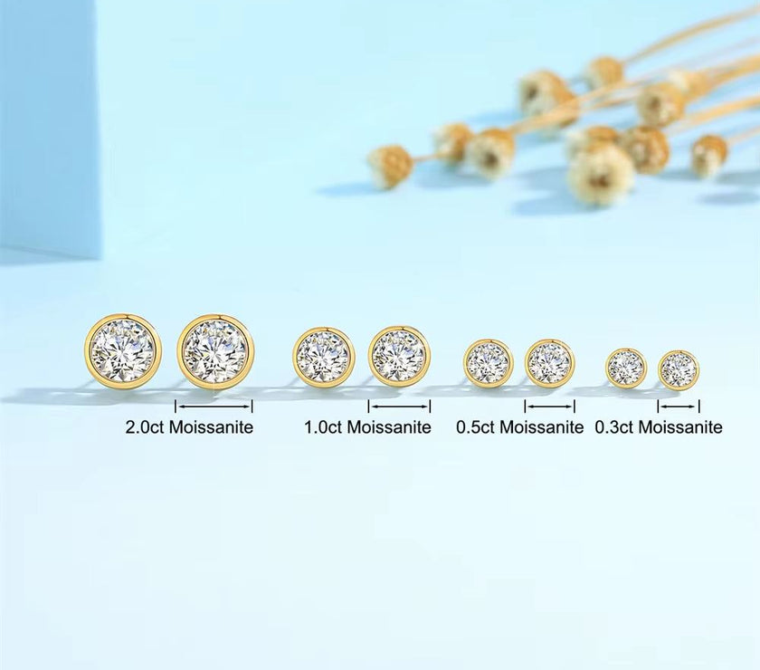 Moissanite Earrings 18K Gold 100% Real with Certificate Luxury AU750 Jewelry for Women K Gold Earring Studs Trend Present