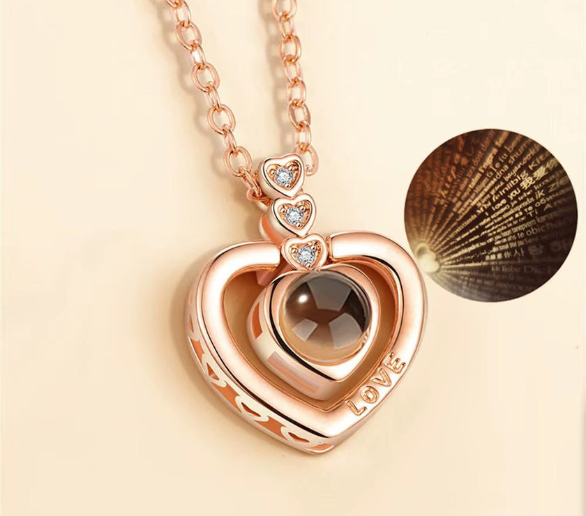 Love Heart Secret Message Locket Necklace Pendant DIY Photo Picture Locket Vintage Gift for Lover Couples Custom Message
