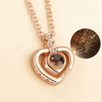 Love Heart Secret Message Locket Necklace Pendant DIY Photo Picture Locket Vintage Gift for Lover Couples Custom Message