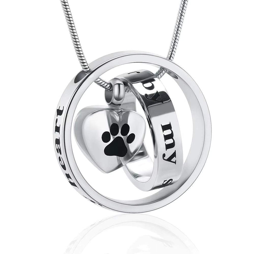Cremation Jewelry Urn Pendant Necklace for Pet Dog Cat Ashes 316L Stainless Steel Customized Gift to Women Men Keepsake Jewelry