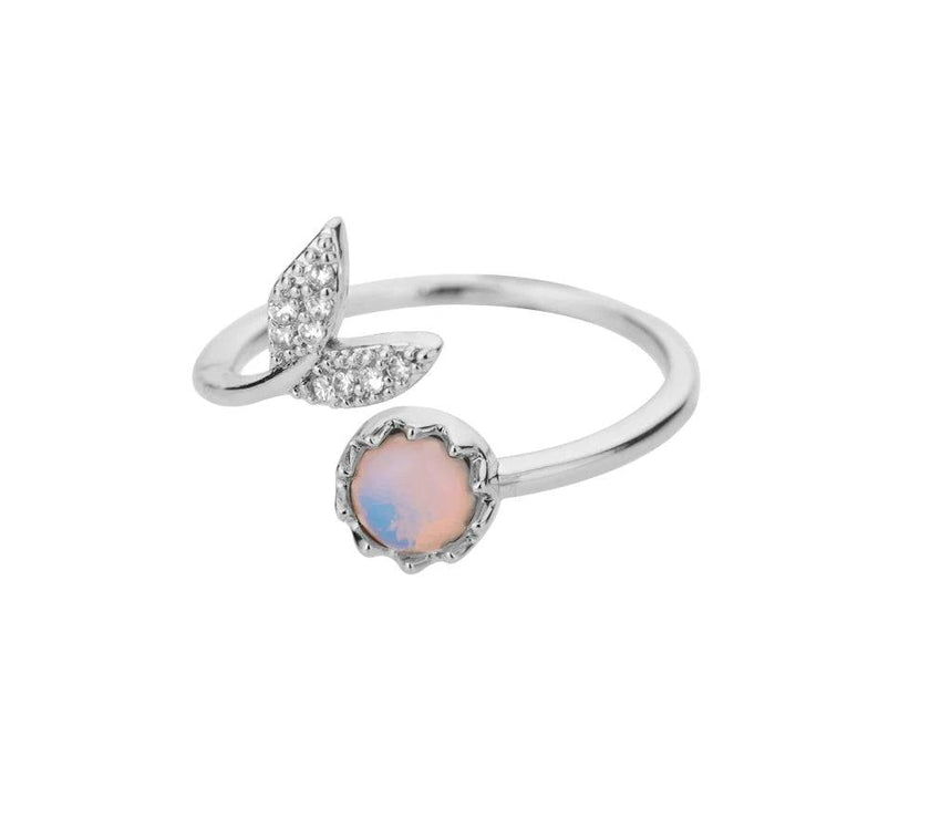 Christmas Zircon Moon Rings for Women Stainless Steel Glowing Moon Star Adjustable Finger Ring Aesthetic Wedding Jewelery Gift Bague Femme