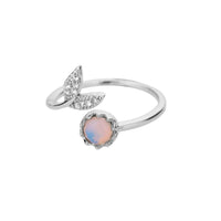 Christmas Zircon Moon Rings for Women Stainless Steel Glowing Moon Star Adjustable Finger Ring Aesthetic Wedding Jewelery Gift Bague Femme