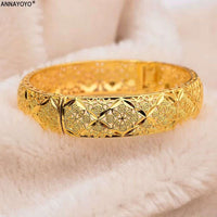 Fashion Accessories New Luxury Gold Color Bangles Women Men Girls Ethiopian African Dubai Wedding Bracelet Pulseras Party Gifts