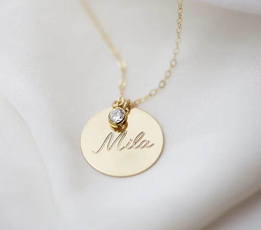 Gold Disk Necklace Handmade Initial Letter Necklace Coins Choker Gold Filled Pendants Collier Femme Kolye Jewelry Boho Necklace
