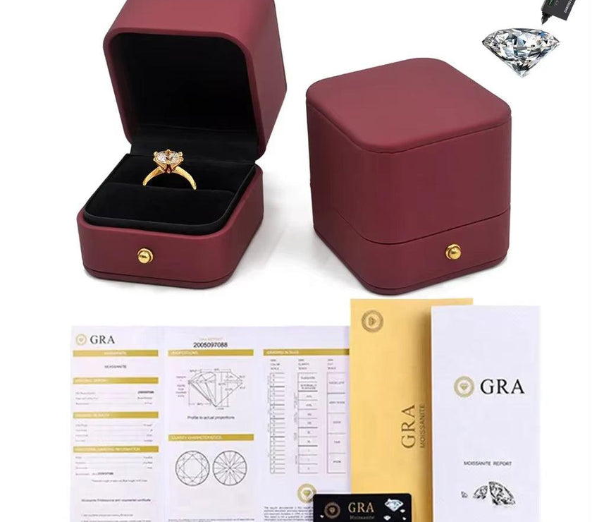Real Moissanite D Color 18K Gold Engagement Rings for Women Luxury Wedding Jewelry