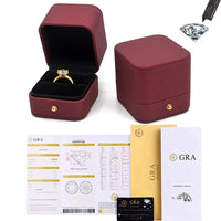 Real Moissanite D Color 18K Gold Engagement Rings for Women Luxury Wedding Jewelry