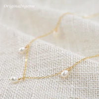 Real 14K Gold Filled Natural Pearl Necklace Gold Choker Handmade Pendants Collier Femme Kolye Collares Boho Jewelry for Women