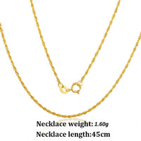 YUNLI Real 18K Gold Twisted Chain Necklace Simple Style Pure AU750 Hemp Rope Chain for Women Fine Jewelry Gifts