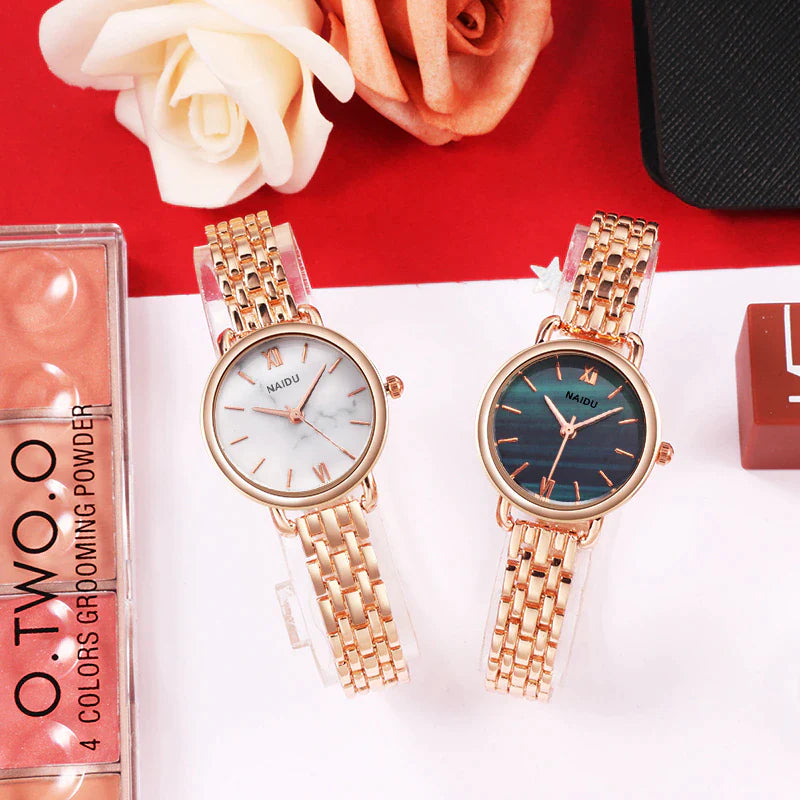 Luxury Women Watches New NAIDU Rose Gold Silver Ladies Bracelet Watch Womens Quartz Dress Wristwatch Feminino Reloj Mujer Kol Saati