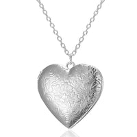 Love Heart Secret Message Locket Necklace Pendant DIY Photo Picture Locket Vintage Gift for Lover Couples Custom Message