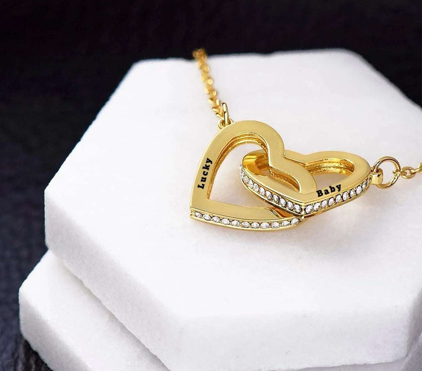 Eternal Rose Box with Heart Necklace for Mom Rotating Rose Flower Rose Creative Rotating Rose Jewelry Packaging Box Mother'S Day