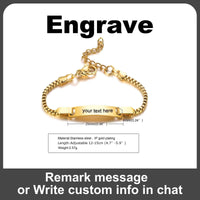 Personalize Name Bracelet for Baby Boy Girl Figaro Chain Smooth Bangle Link Gold Tone No Fade Safty Jewelry 12Cm to 15Cm
