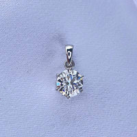 Real 18K White Gold Pendant 1CT Moissanite Necklace 6.5MM VVS Lab Diamond Rose Gold Fine Jewelry for Women Engagement Gift Au750