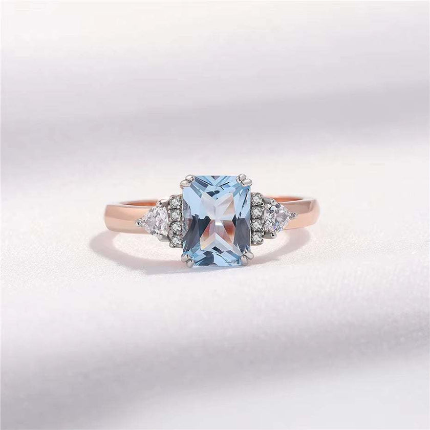 Real 925 Sterling Silver Jewelry Sets for Women Sky Blue Topaz Gemstone Wedding Delicate Gifts Fine Jewelry Rose Gold Plating