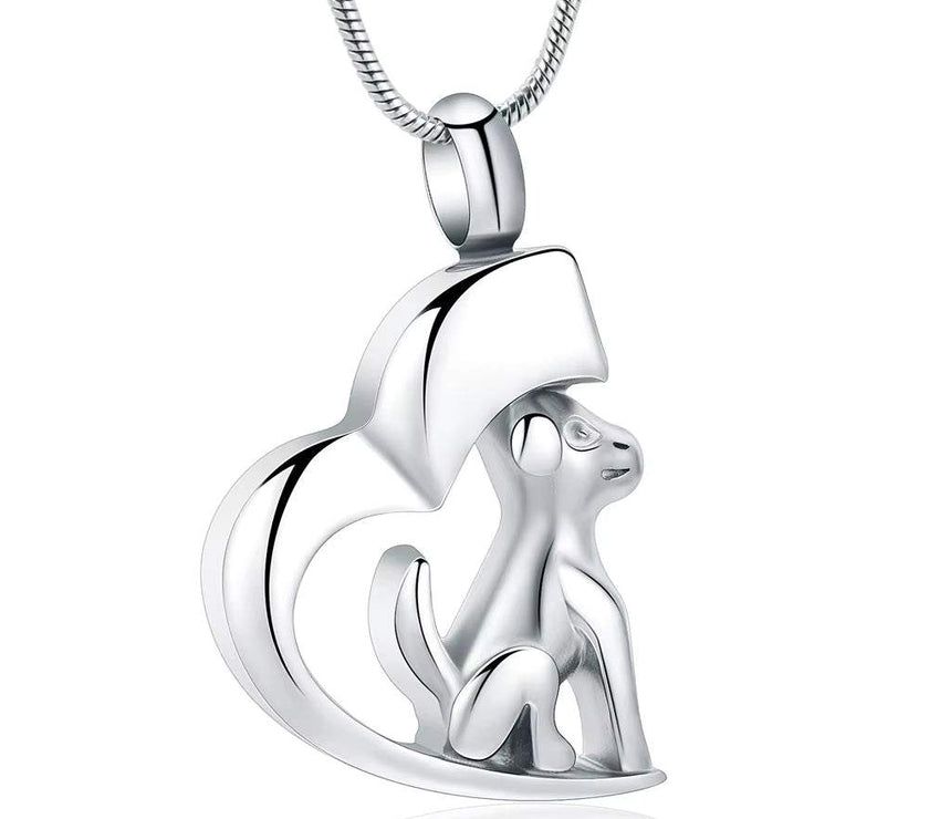 Cremation Jewelry Urn Pendant Necklace for Pet Dog Cat Ashes 316L Stainless Steel Customized Gift to Women Men Keepsake Jewelry